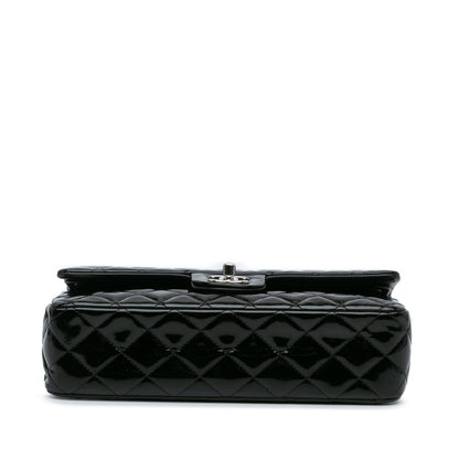 Black Chanel Medium Classic Patent Double Flap Shoulder Bag