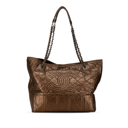 Chanel Sac Distressed Calfskin Shopping In Moscow Tote