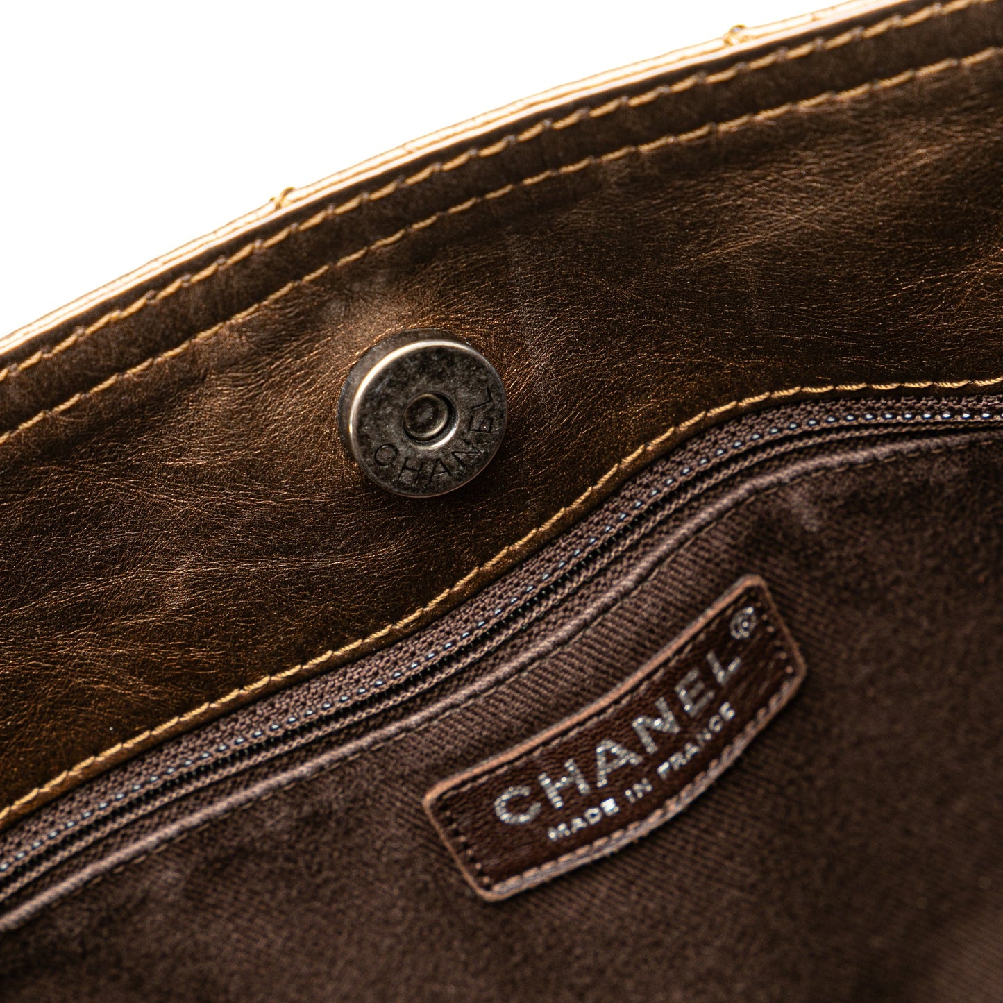 Brown Chanel Distressed Calfskin Shopping In Moscow Tote