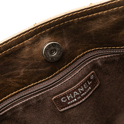 Brown Chanel Distressed Calfskin Shopping In Moscow Tote