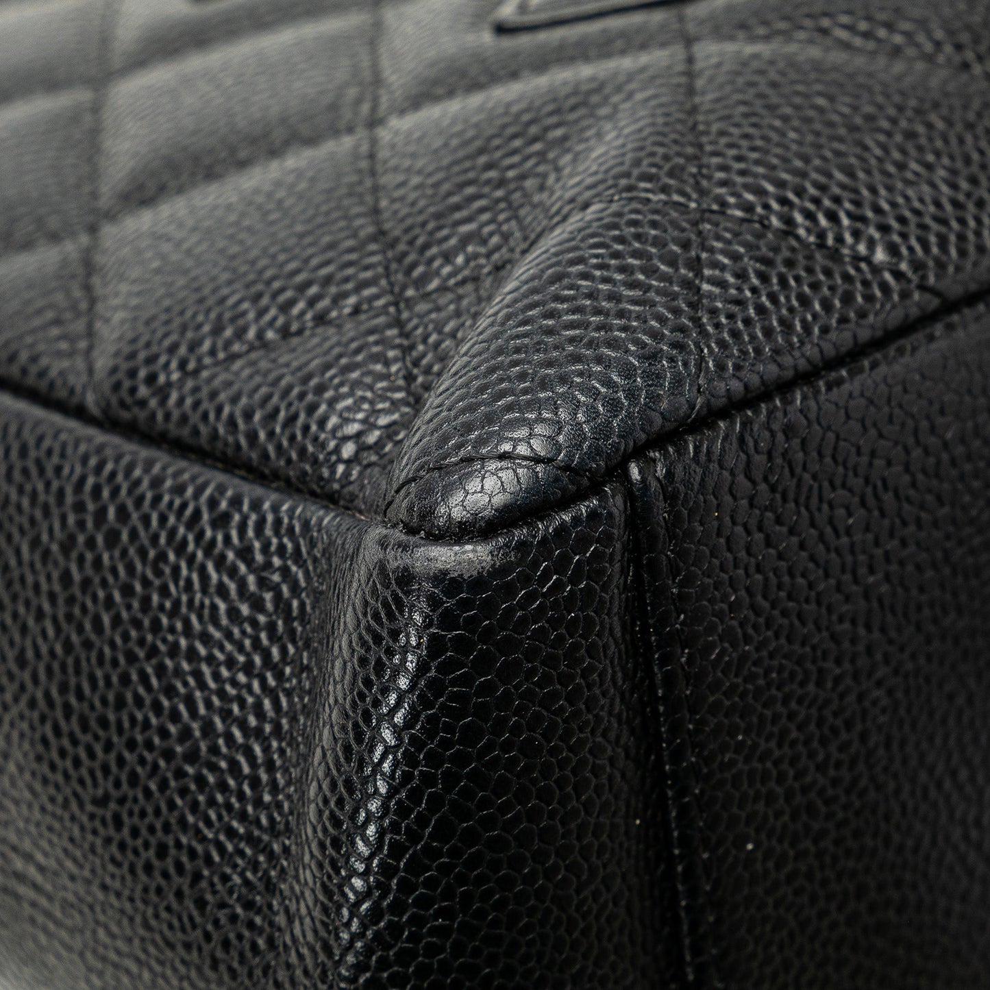 Black Chanel Caviar Petite Shopping Tote