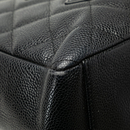 Black Chanel Caviar Petite Shopping Tote