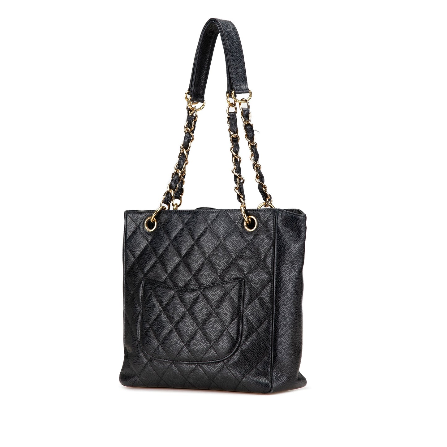 Black Chanel Caviar Petite Shopping Tote