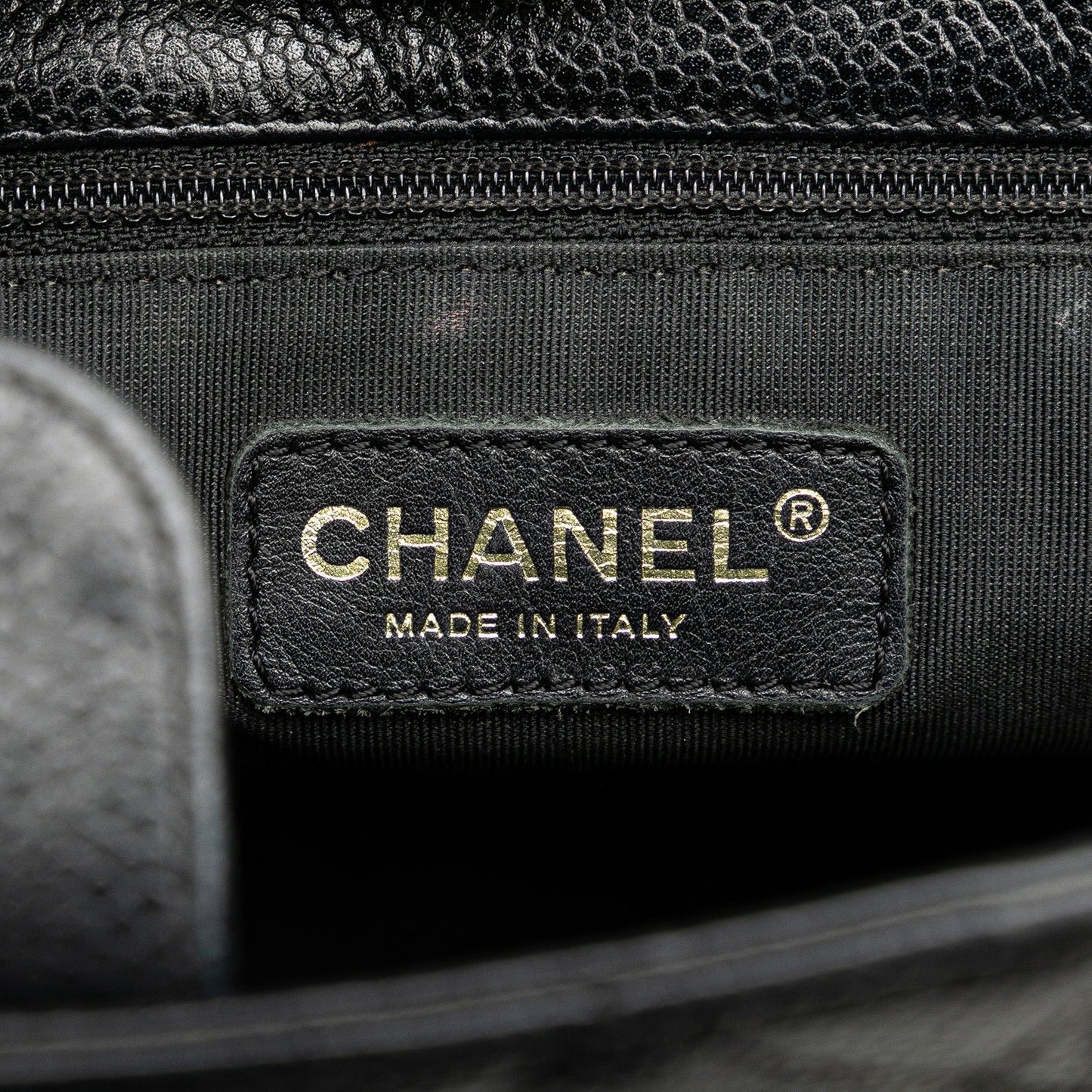 Black Chanel Caviar Petite Shopping Tote