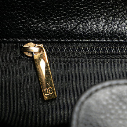 Black Chanel Caviar Petite Shopping Tote