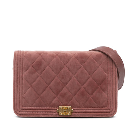 Chanel Sac Velvet Boy Wallet On Chain