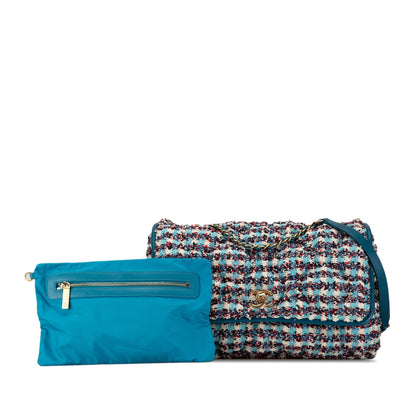 Chanel Sac Maxi Tweed Chesterfield Single Flap