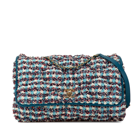 Chanel Sac Maxi Tweed Chesterfield Single Flap