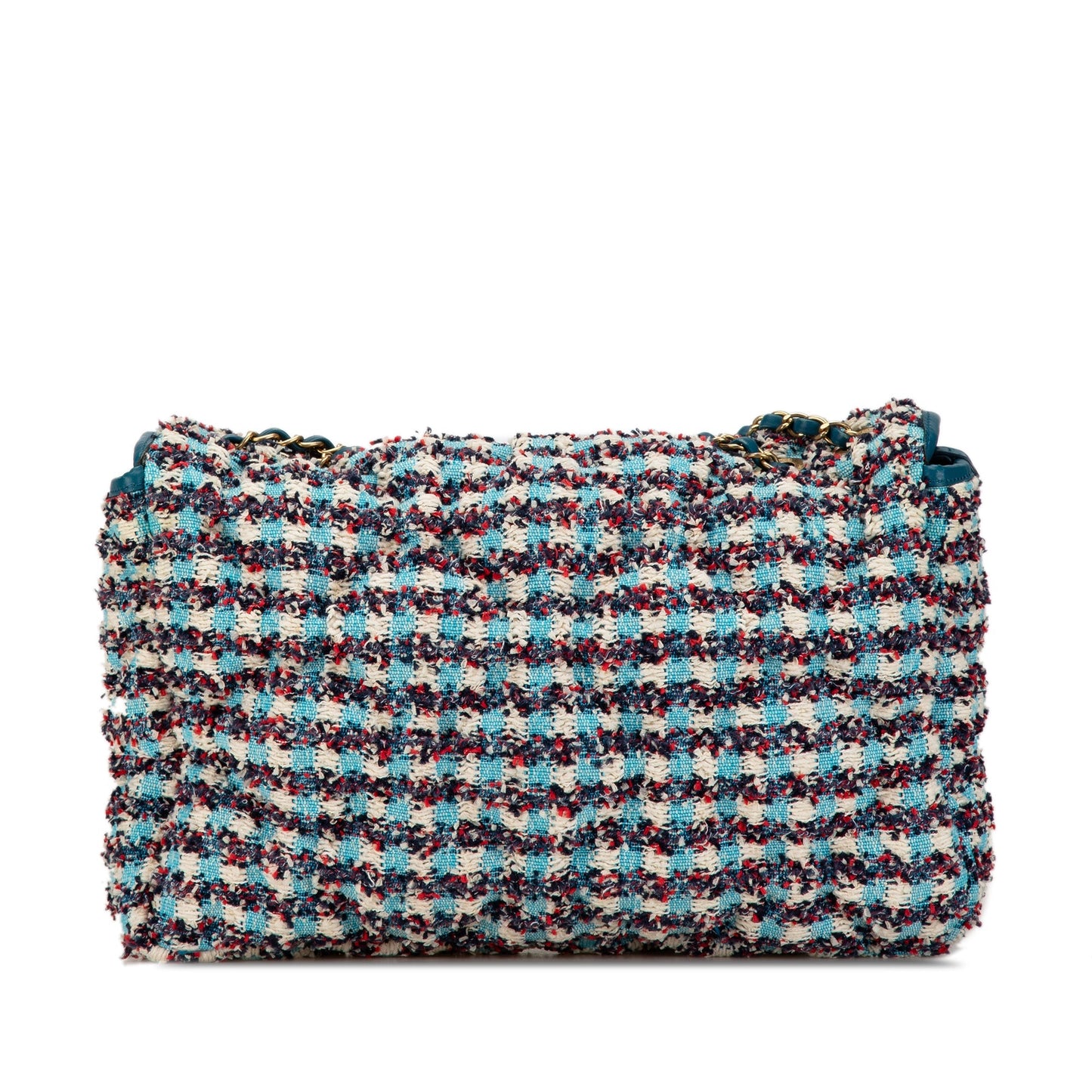 Blue Chanel Maxi Tweed Chesterfield Single Flap Crossbody Bag