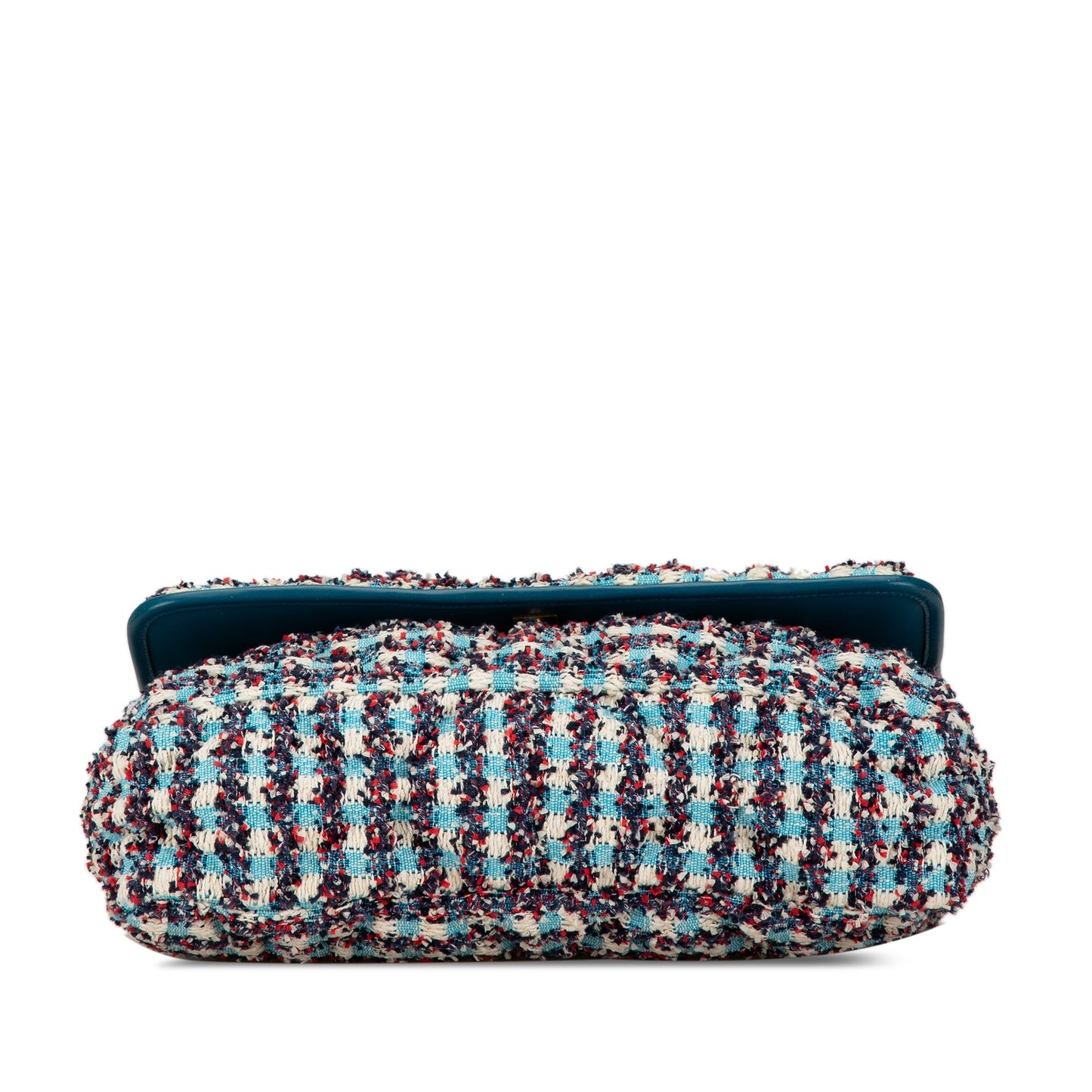 Blue Chanel Maxi Tweed Chesterfield Single Flap Crossbody Bag