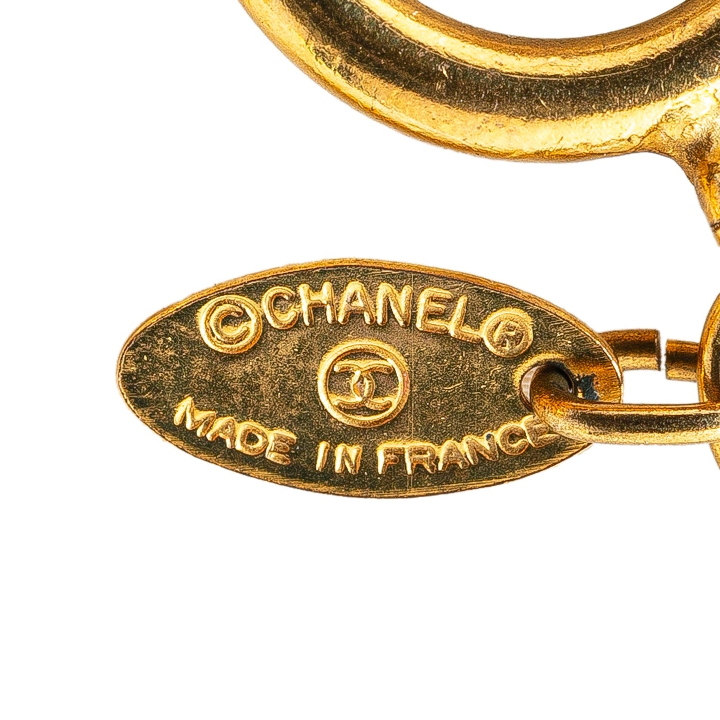 Gold Chanel Gold Plated CC Quilted Pendant Necklace