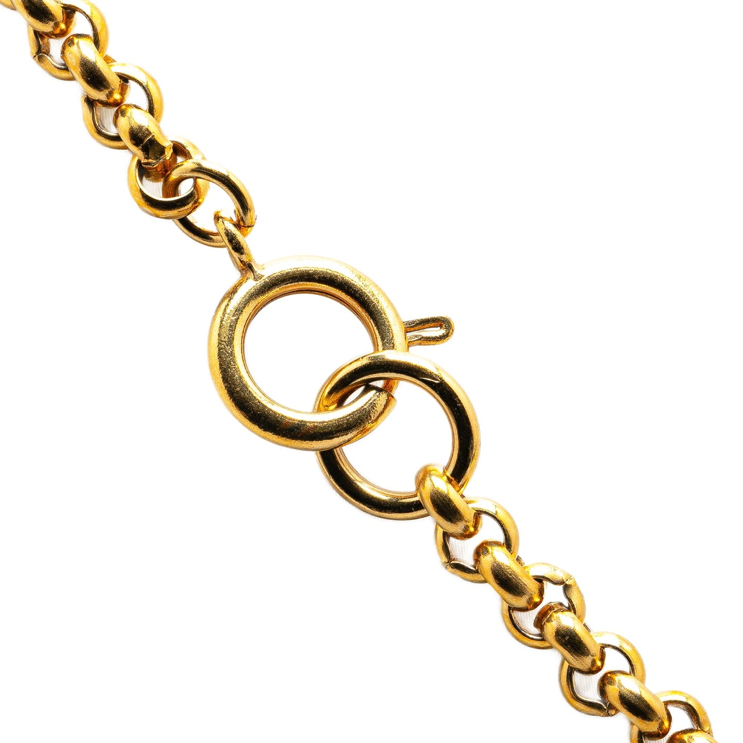 Gold Chanel Gold Plated CC Heart Pendant Necklace