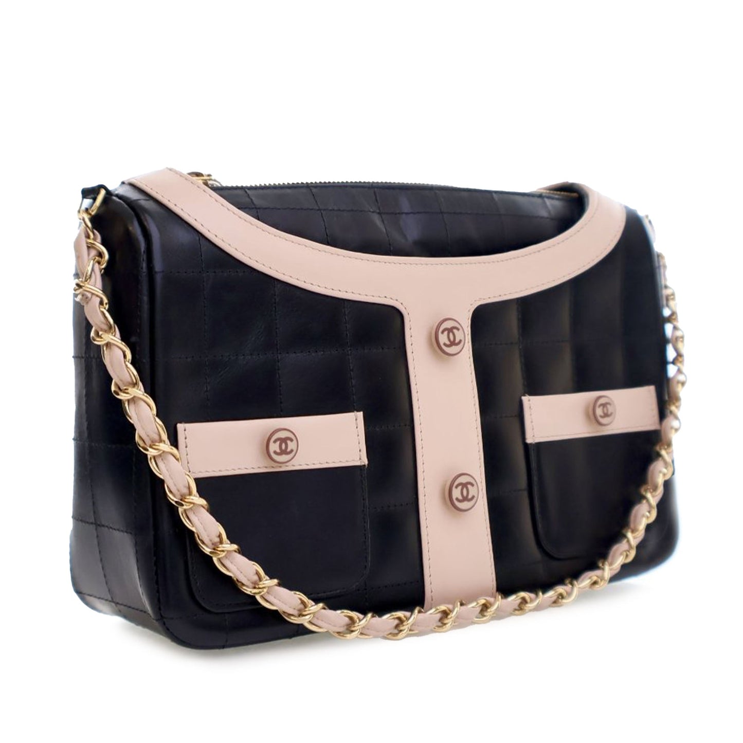 Black Chanel Quilted Calfskin Mademoiselle Jacket Shoulder Bag