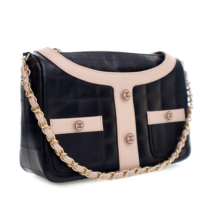 Black Chanel Quilted Calfskin Mademoiselle Jacket Shoulder Bag