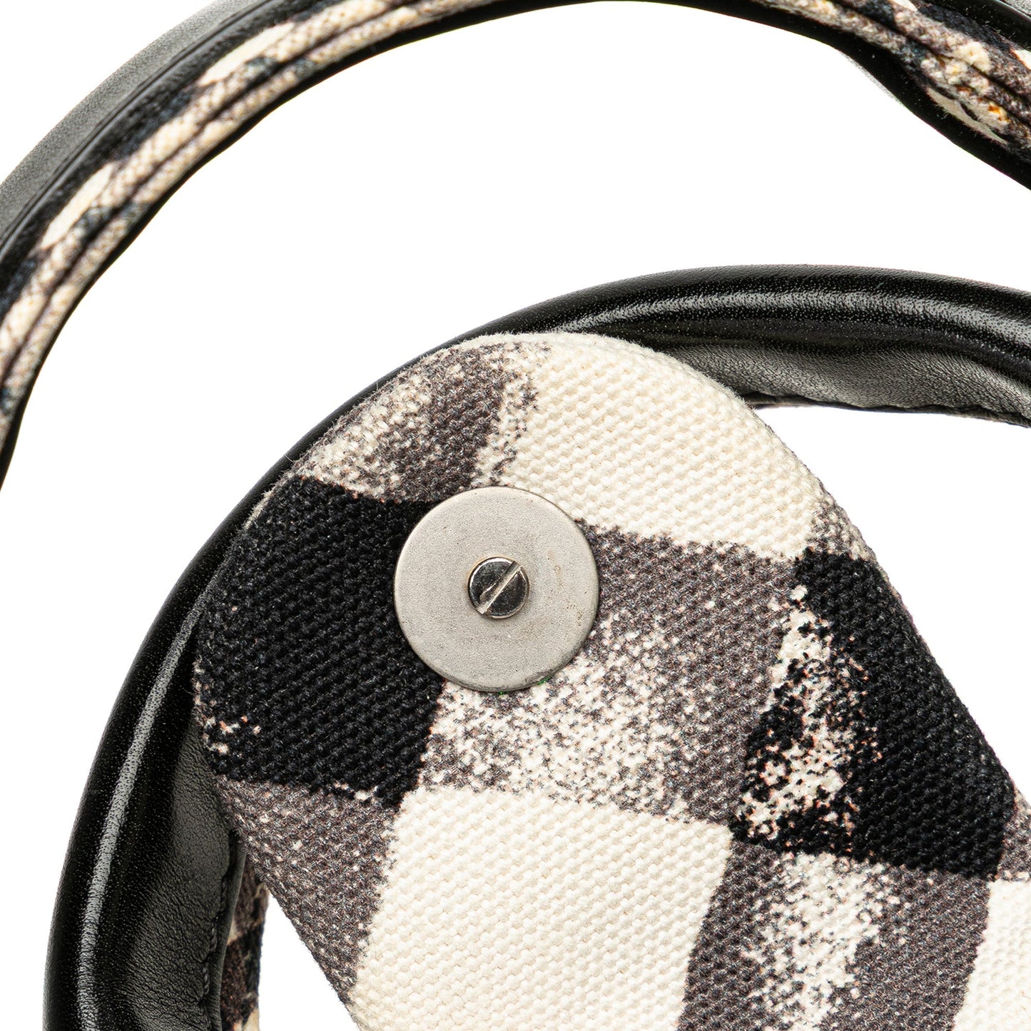 Black Chanel Canvas Gingham Handbag