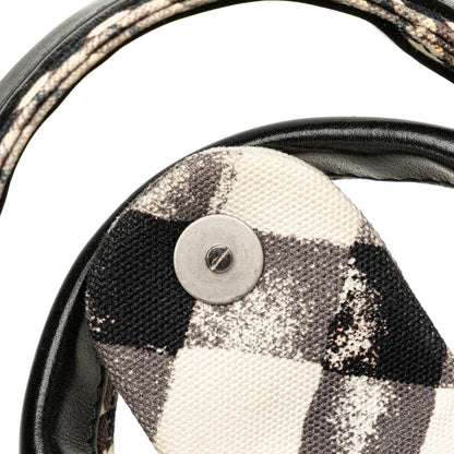 Black Chanel Canvas Gingham Handbag