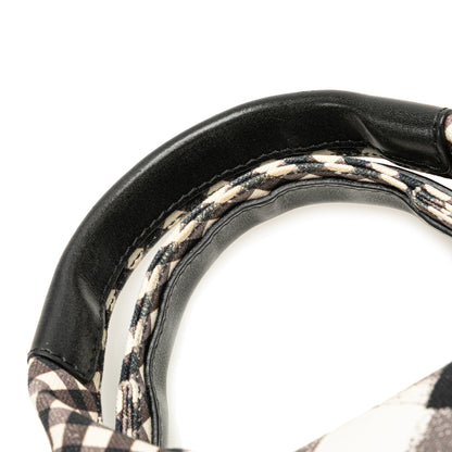 Black Chanel Canvas Gingham Handbag