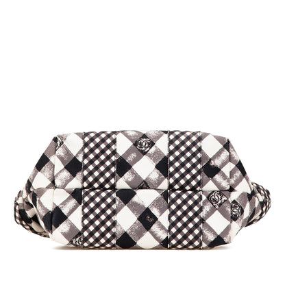 Black Chanel Canvas Gingham Handbag