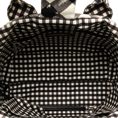 Black Chanel Canvas Gingham Handbag