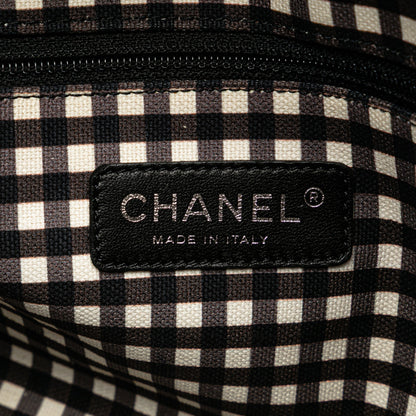 Black Chanel Canvas Gingham Handbag