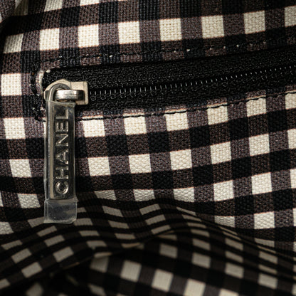 Black Chanel Canvas Gingham Handbag