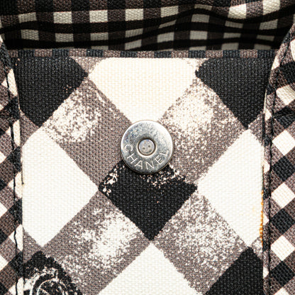 Black Chanel Canvas Gingham Handbag