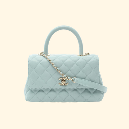 Chanel Top Handle Flap Matelasse Handbag