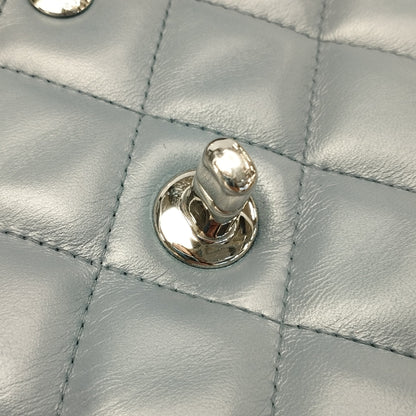 Blue Chanel Jumbo Classic Lambskin Double Flap Shoulder Bag