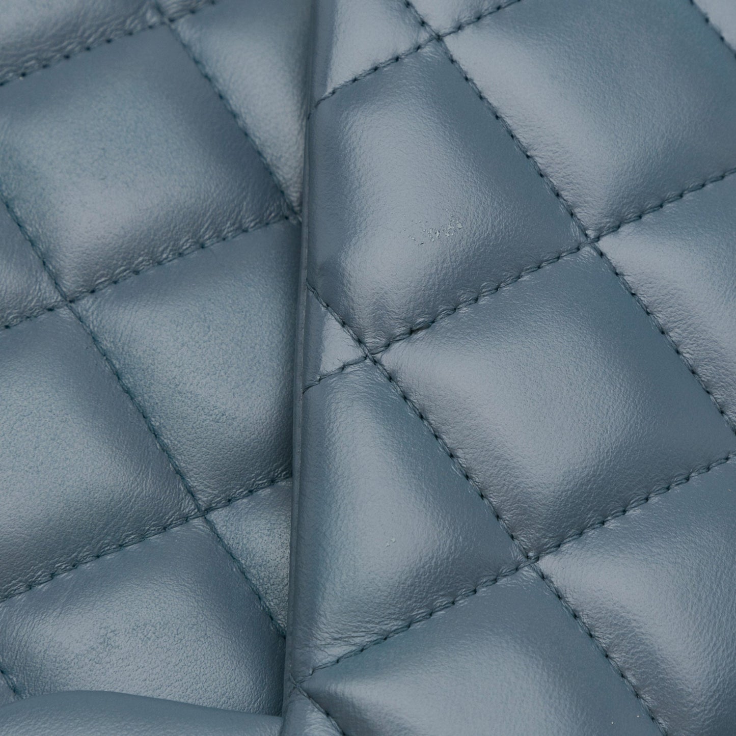 Blue Chanel Jumbo Classic Lambskin Double Flap Shoulder Bag