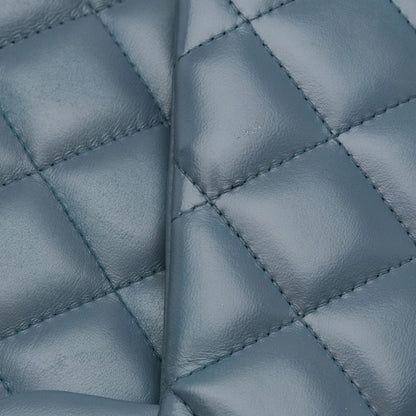 Blue Chanel Jumbo Classic Lambskin Double Flap Shoulder Bag