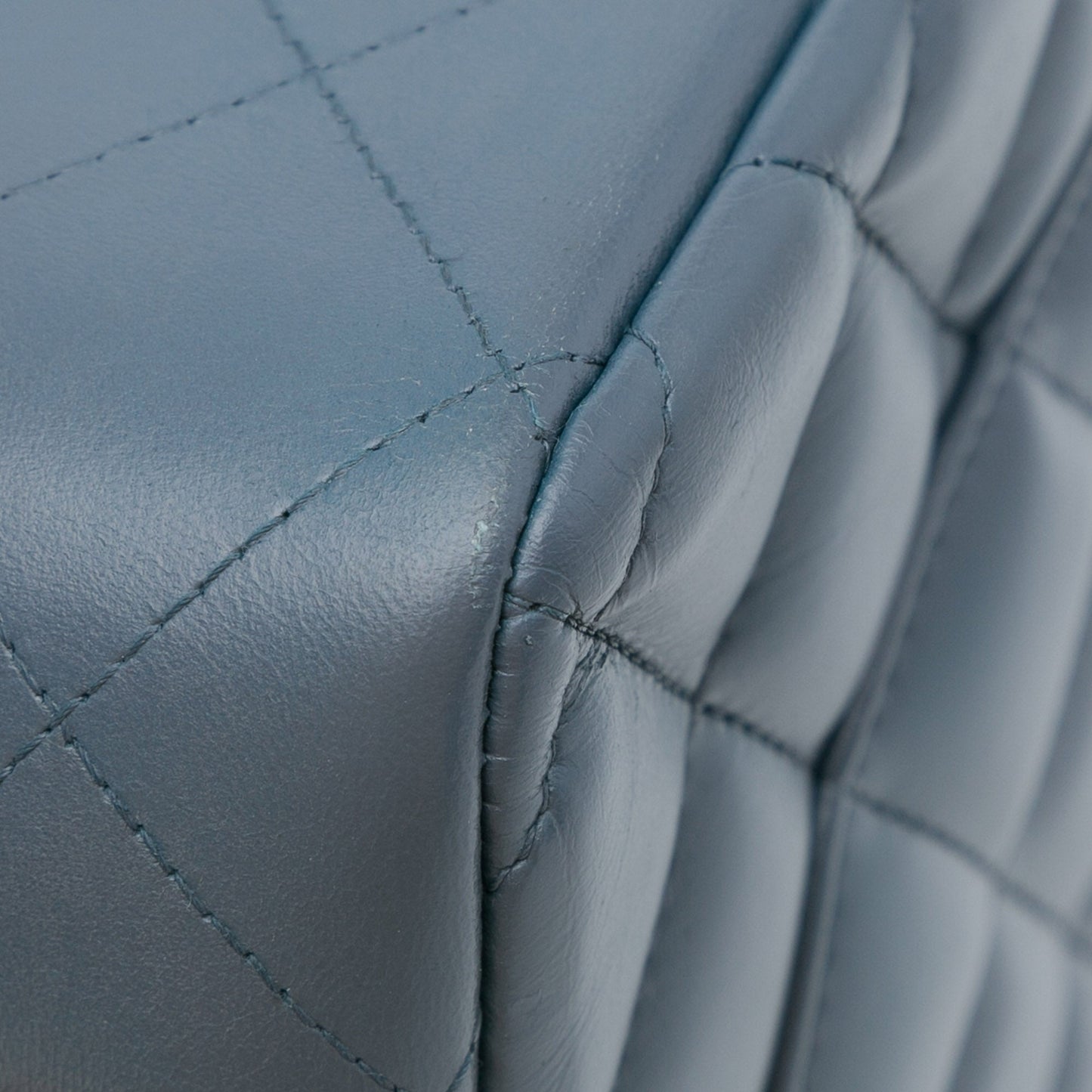 Blue Chanel Jumbo Classic Lambskin Double Flap Shoulder Bag
