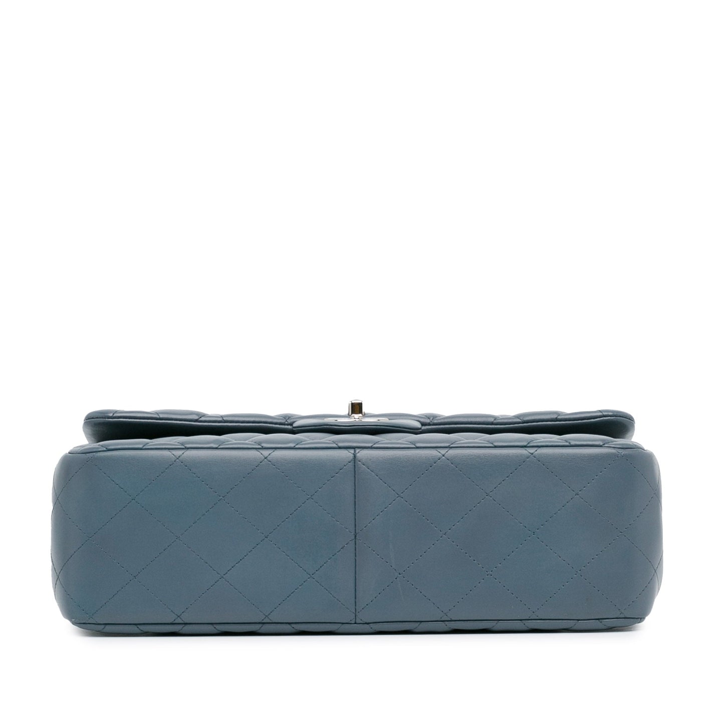 Blue Chanel Jumbo Classic Lambskin Double Flap Shoulder Bag