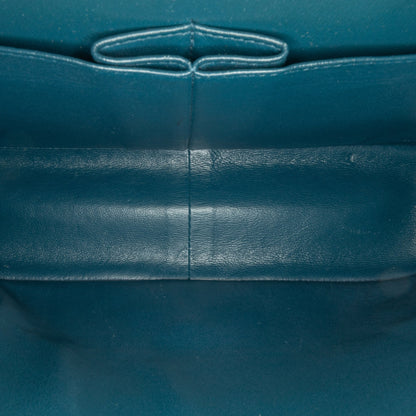 Blue Chanel Jumbo Classic Lambskin Double Flap Shoulder Bag