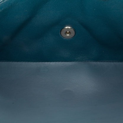 Blue Chanel Jumbo Classic Lambskin Double Flap Shoulder Bag