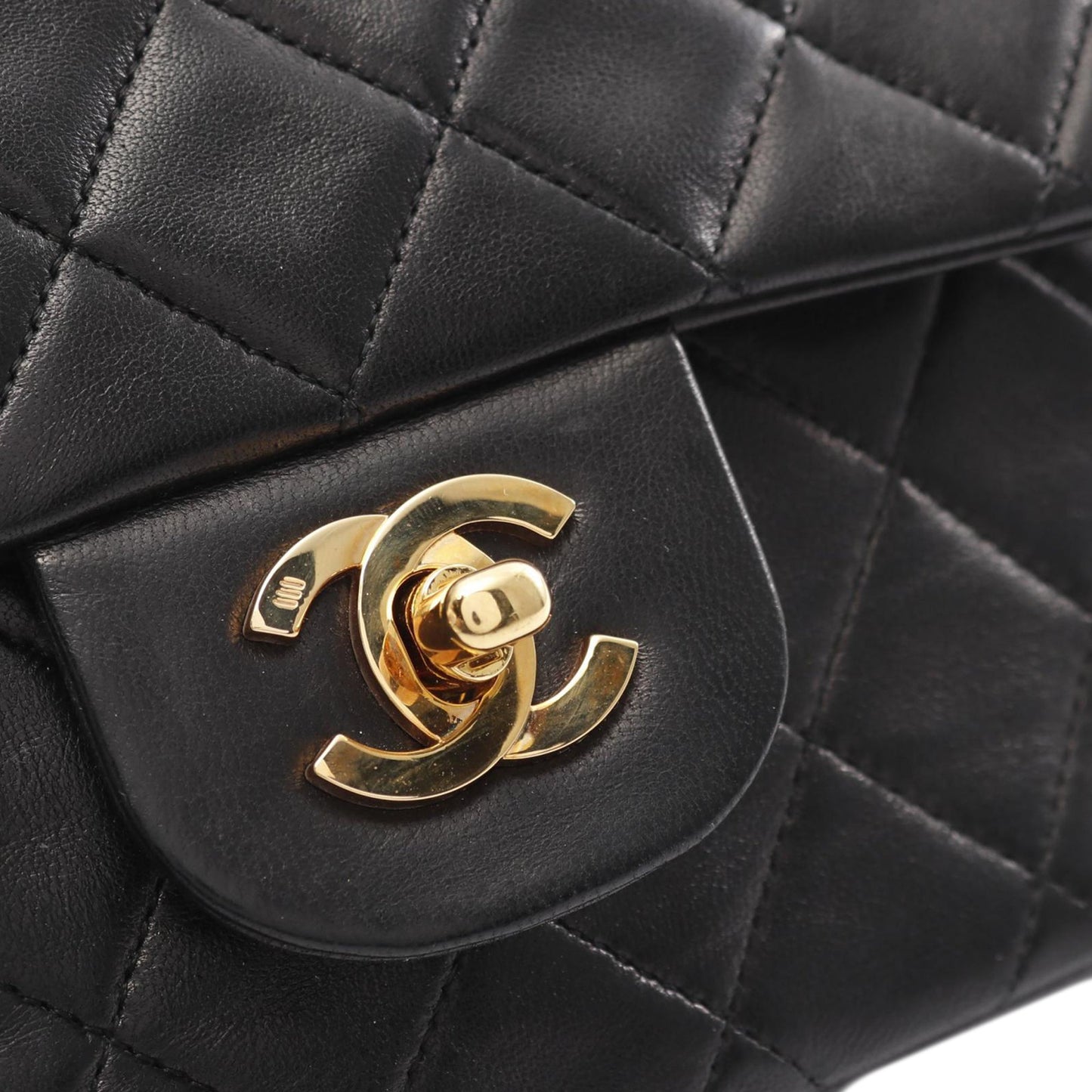 Black Chanel Medium Classic Lambskin Double Flap Shoulder Bag