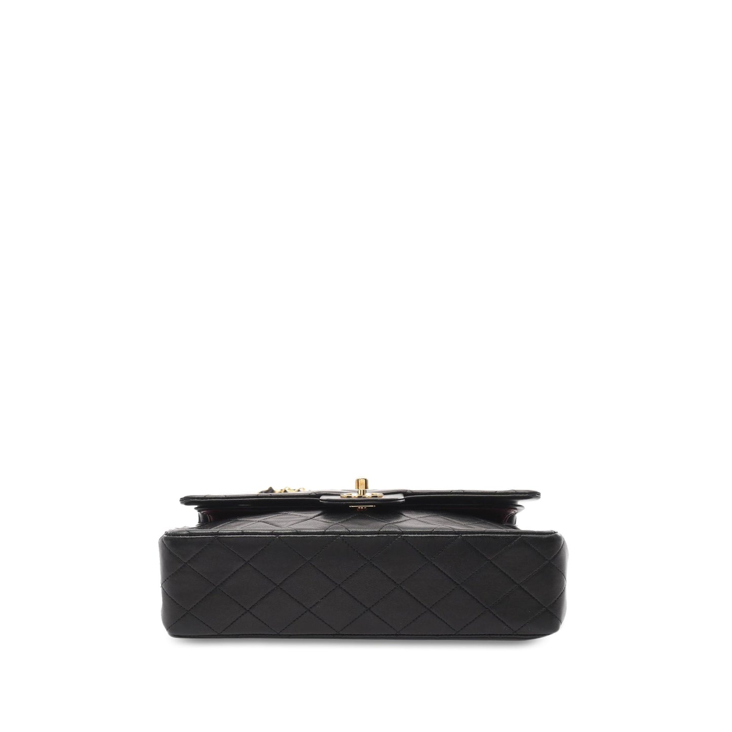 Black Chanel Medium Classic Lambskin Double Flap Shoulder Bag