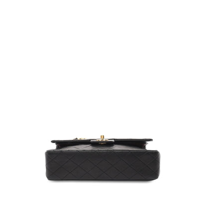 Black Chanel Medium Classic Lambskin Double Flap Shoulder Bag