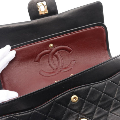 Black Chanel Medium Classic Lambskin Double Flap Shoulder Bag