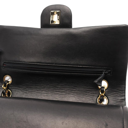 Black Chanel Medium Classic Lambskin Double Flap Shoulder Bag