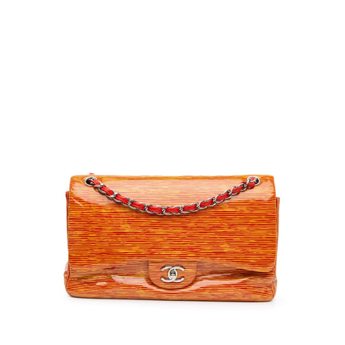 Chanel Sac Jumbo Classic Patent Stiped Double Flap