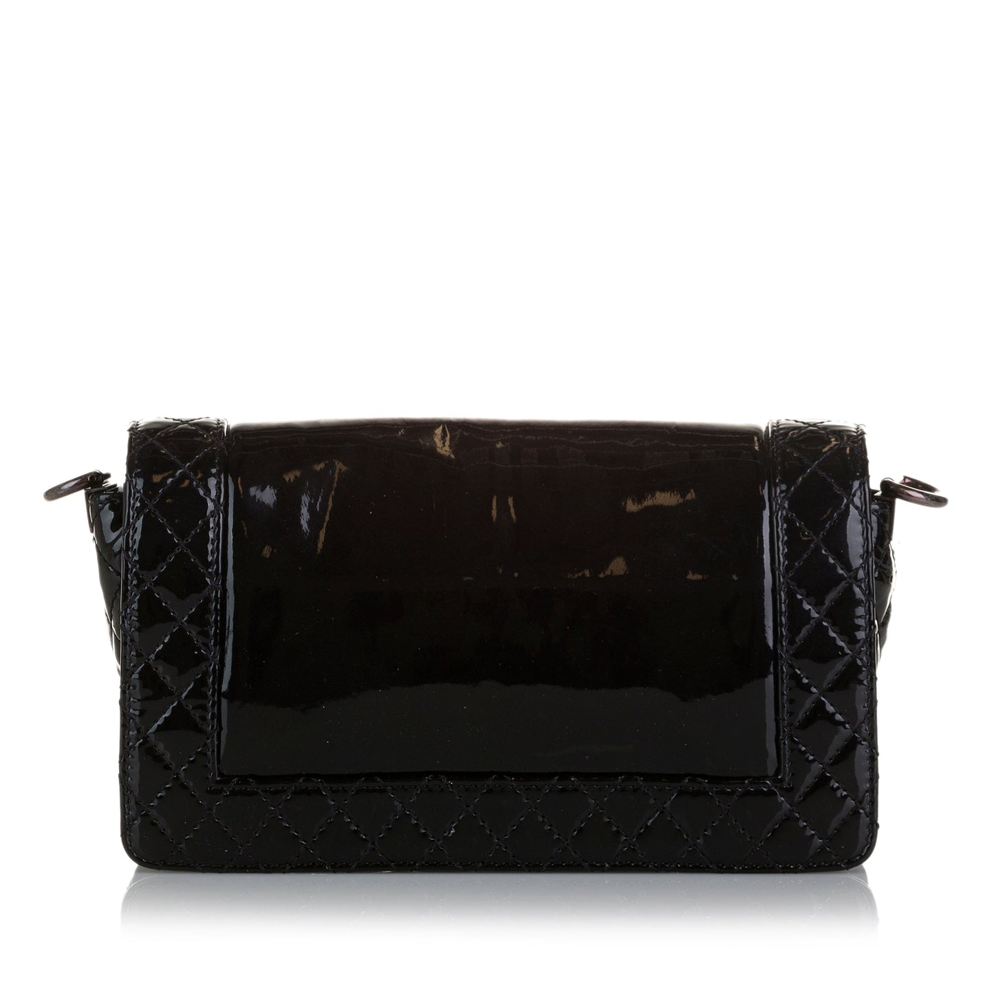 Black Chanel Medium Patent Reverso Boy Flap Shoulder Bag