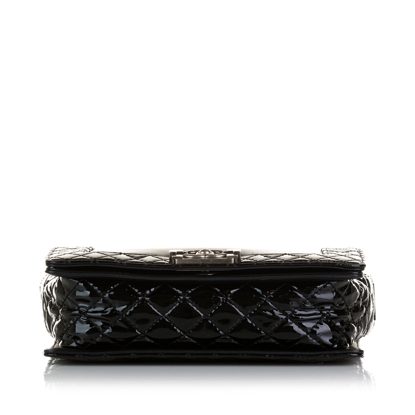 Black Chanel Medium Patent Reverso Boy Flap Shoulder Bag