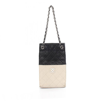 Black Chanel Bicolor Quilted Lambskin Vertical Shopping Tote