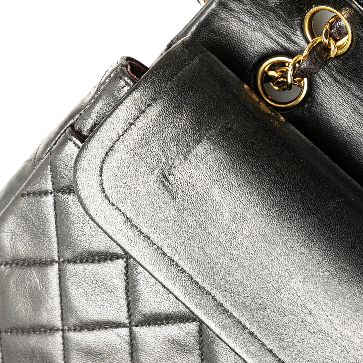 Black Chanel Medium Classic Lambskin Double Flap Shoulder Bag