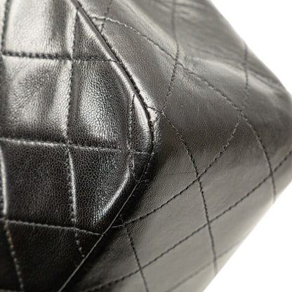 Black Chanel Medium Classic Lambskin Double Flap Shoulder Bag