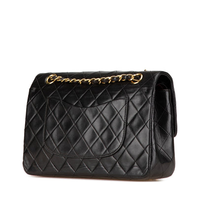 Black Chanel Medium Classic Lambskin Double Flap Shoulder Bag