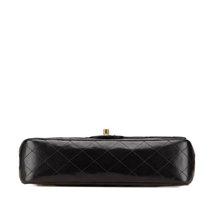 Black Chanel Medium Classic Lambskin Double Flap Shoulder Bag