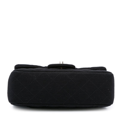 Black Chanel Mini Rectangular Classic Jersey Single Flap Crossbody Bag