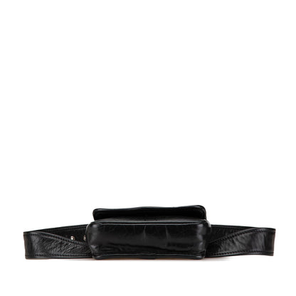 Black Chanel CC Aged Calfskin Logo Flap Belt Bag