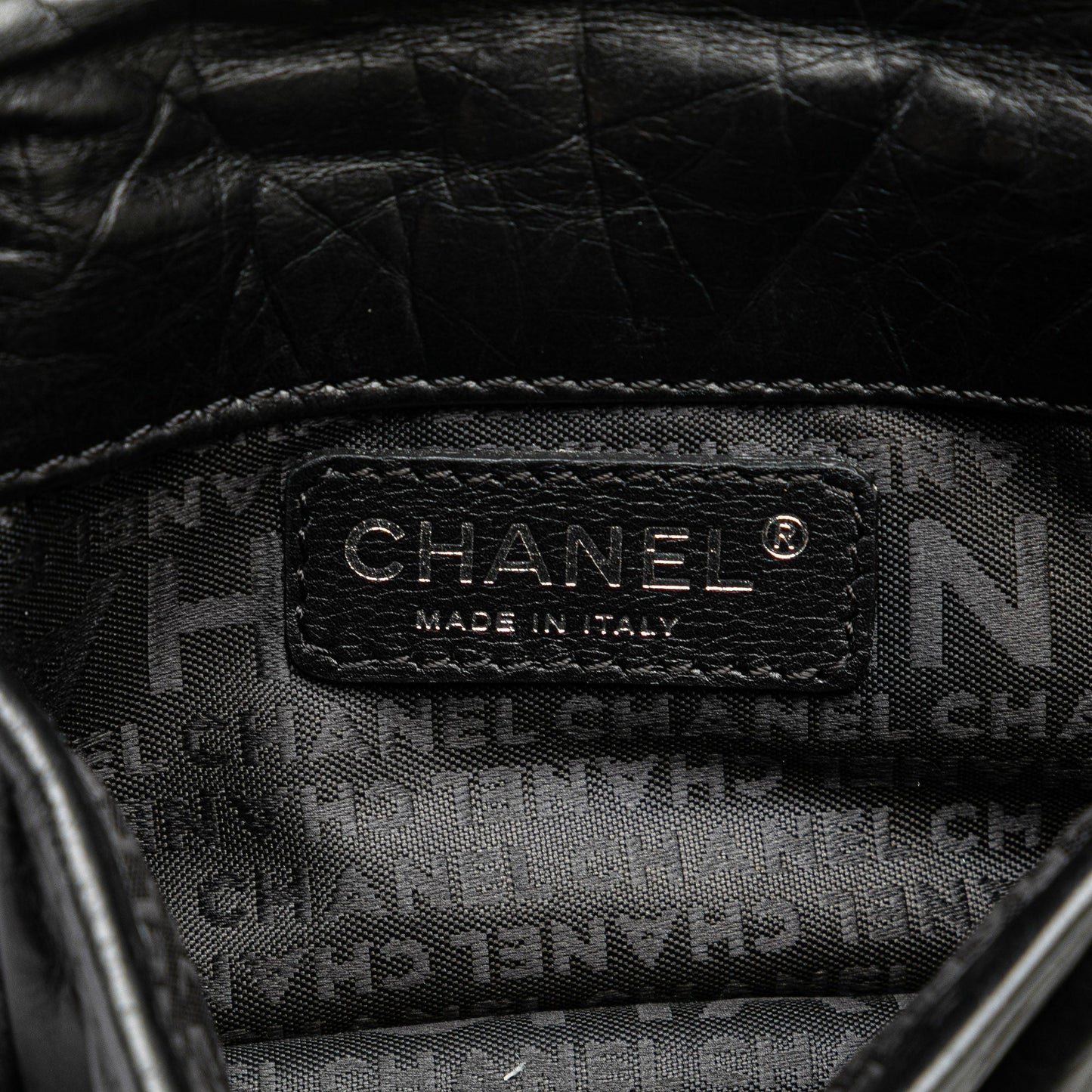 Black Chanel CC Aged Calfskin Logo Flap Belt Bag